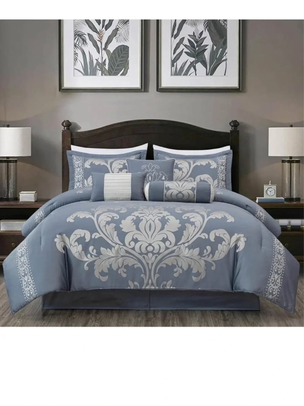 Chezmoi Collection Oversized Bedspread 118x106, Jacquard Matelasse Floral Damask